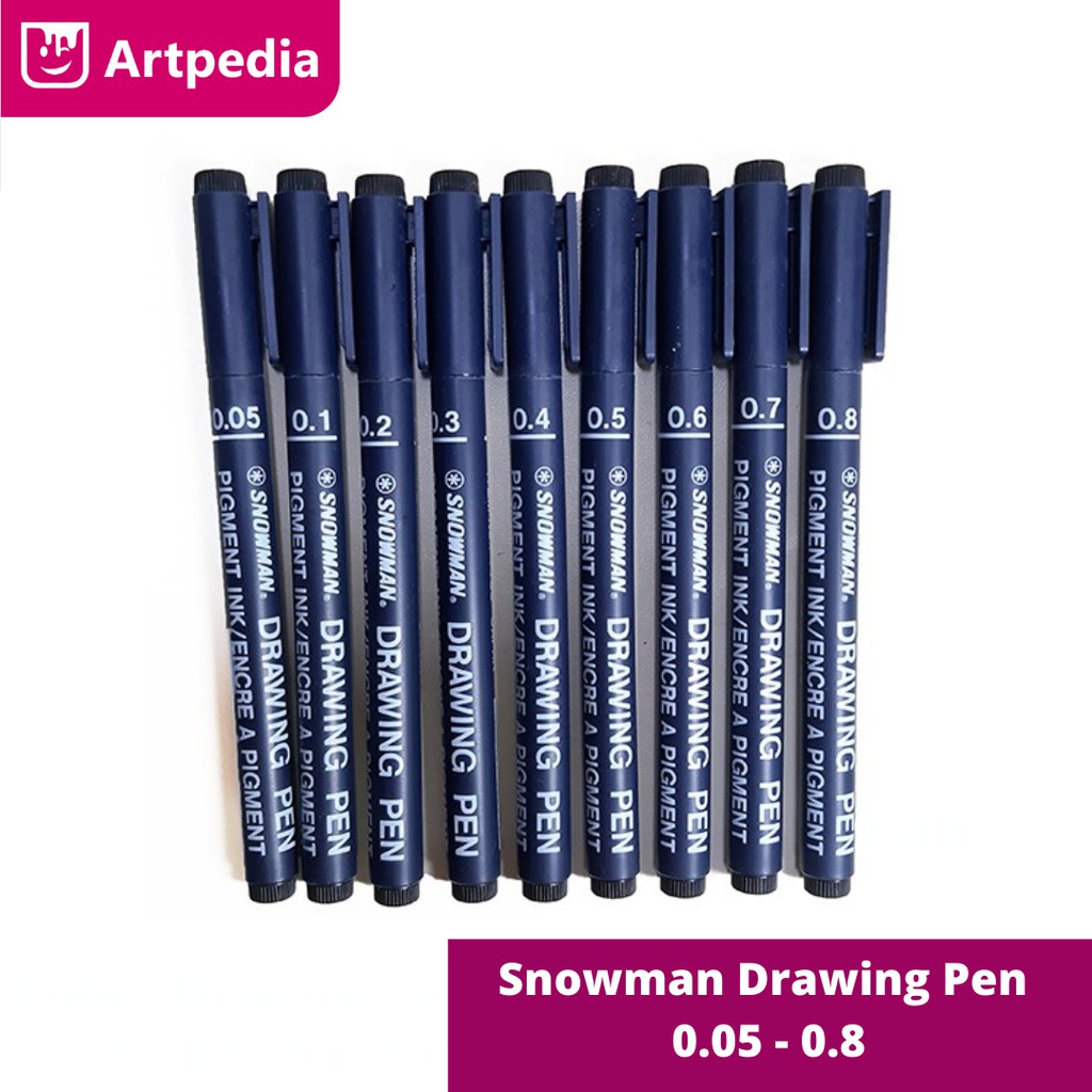 SNOWMAN DRAWING PEN 005 0.8 TERLARIS TERSEDIA 9 UKURAN HARGA