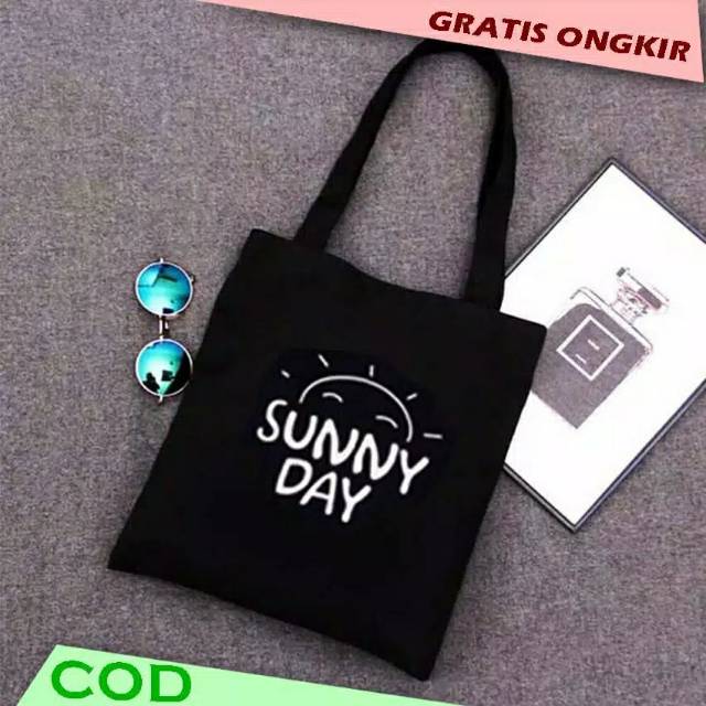 ['SUNNY DAY]TOTEBAG PAKAI RESLETING TOTE BAG K-POP WANITA MURAH KARAKTER