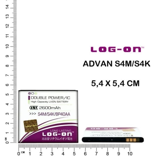 BATERAI LOG ON ADVAN S4M - S4K - BP40AA DOUBLE POWER DOUBLE IC