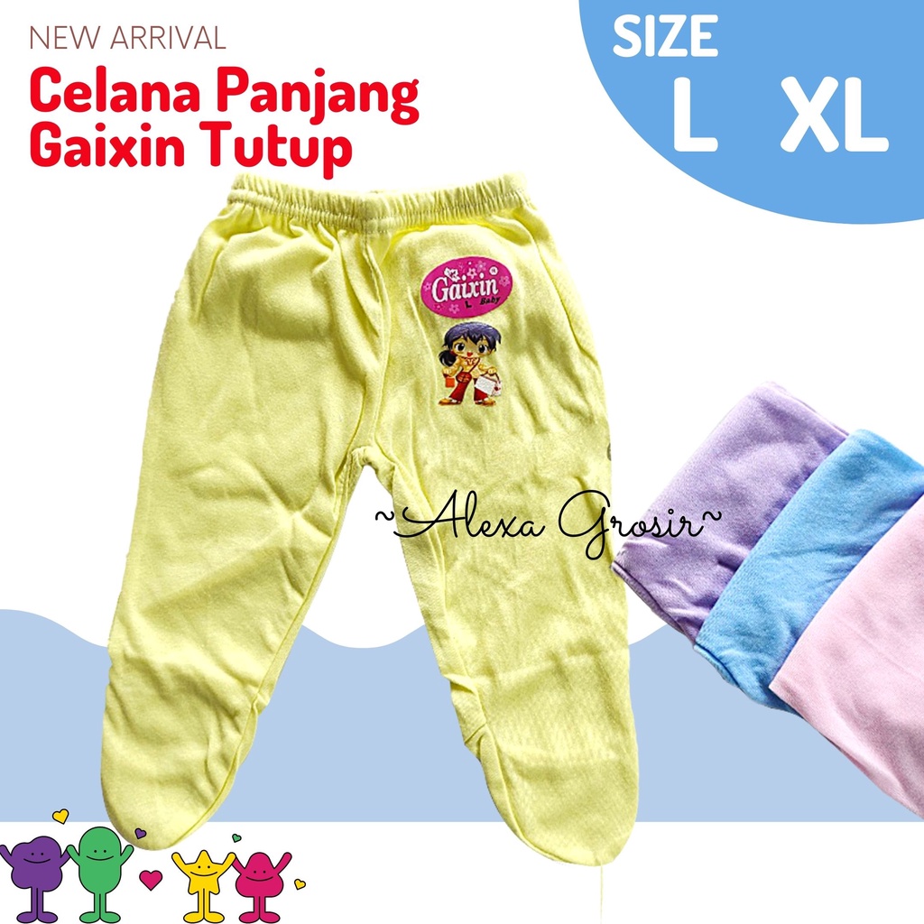 Celana Panjang  3-12 bulan Baby Polos Lembut katun halus Warna Gaixin Size L TUTUP