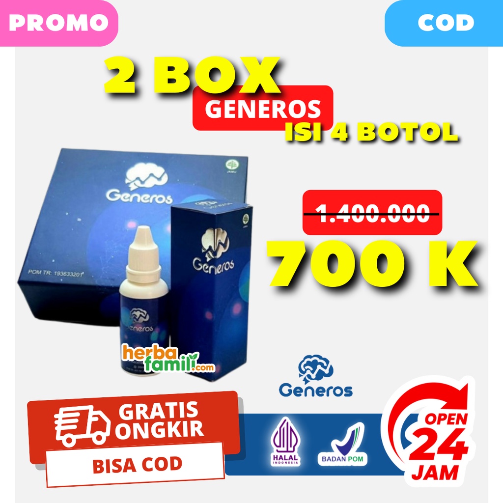 2 BOX GENEROS 100% ORIGINAL 2 BOX | Vitamin Nutrisi Otak Anak Speech Delay Ori Telat Bicara Ampuh Menutrisi Otak Anak Secara Alami Tanpa Efek Samping Mencerdaskan Anak GENEROS