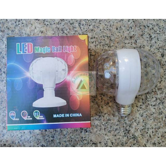 Lampu Disco 2 Sisi E 27 / Warna warni RGB TERANG 6w MS-681