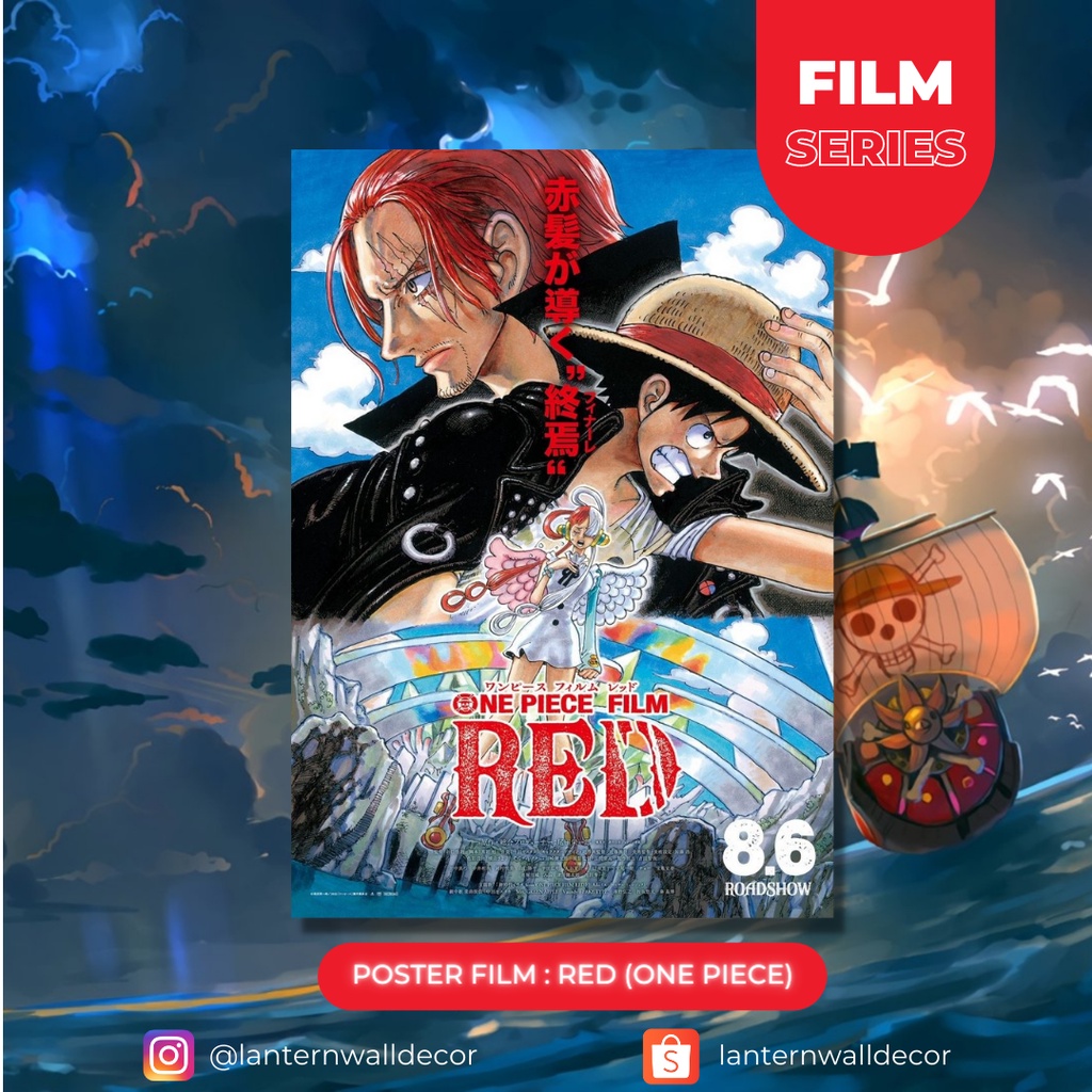 POSTER DINDING ONE PIECE FILM RED