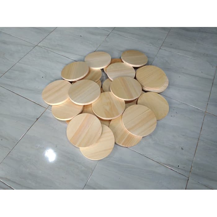 Talenan Kayu Model Bulat Diameter 18 cm / Wooden Cutting Board