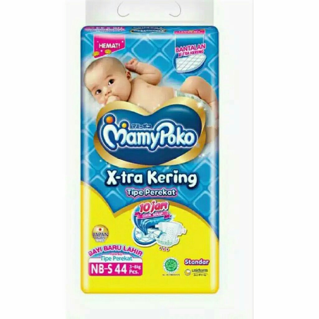 Mamy Poko Pants Extra Kering NB-S44 Tipe Perekat/Diapering MamyPoko NB-S44