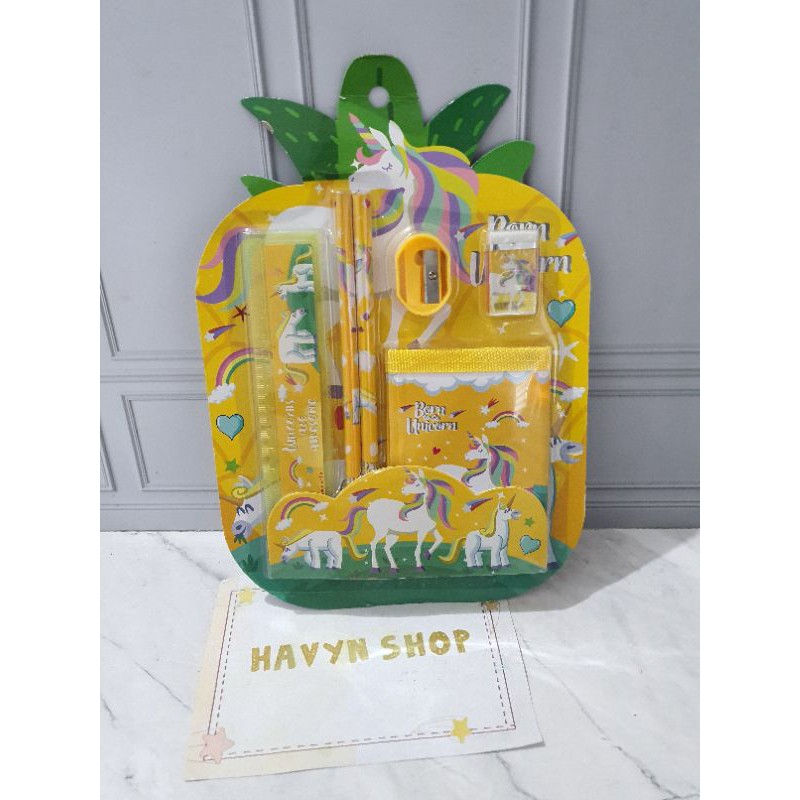 paket alat tulis/stationery set/study set ada dompet/NANAS-5