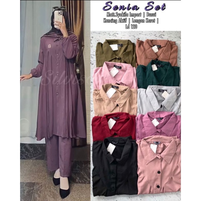 Stelan Long Tunik Syakila Sonia Set