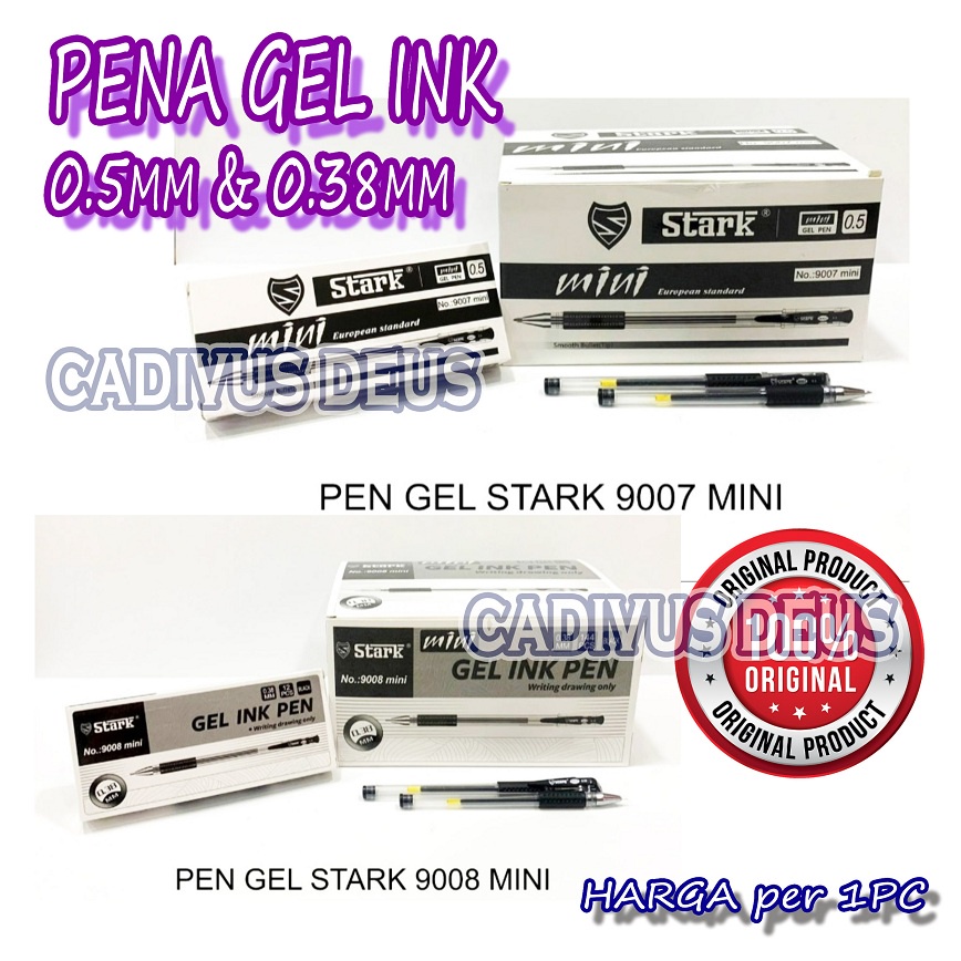 PULPEN - PENA - HARGA SATUAN - GEL - HITAM - 0.5MM - 0.38MM