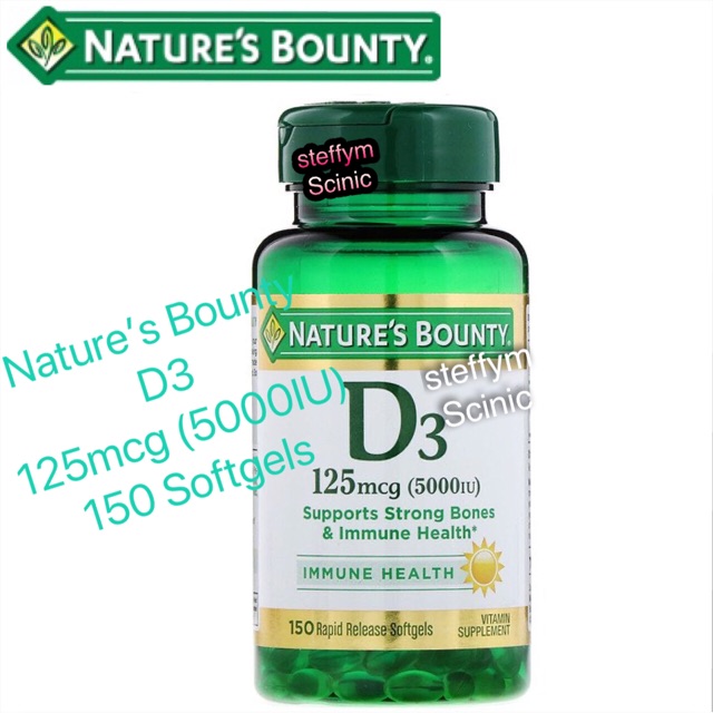 Nature S Bounty Vitamin D3 1000iu 2 000 Iu 5 000 Iu 10000iu Supplemen Makanan Shopee Indonesia