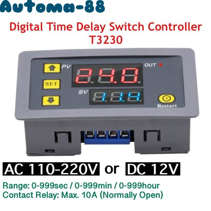 Timer Delay Relay Digital display mesin tetas telur AC 220V DC 12V