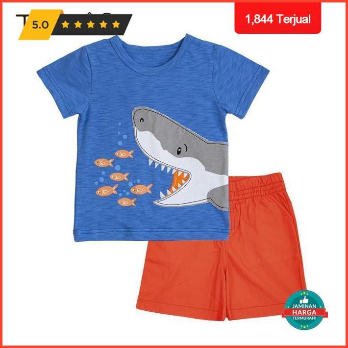 Torio Aqua Zoo Casual Set - Baju Setelan Anak Laki-Laki - 5-6 Tahun Promo