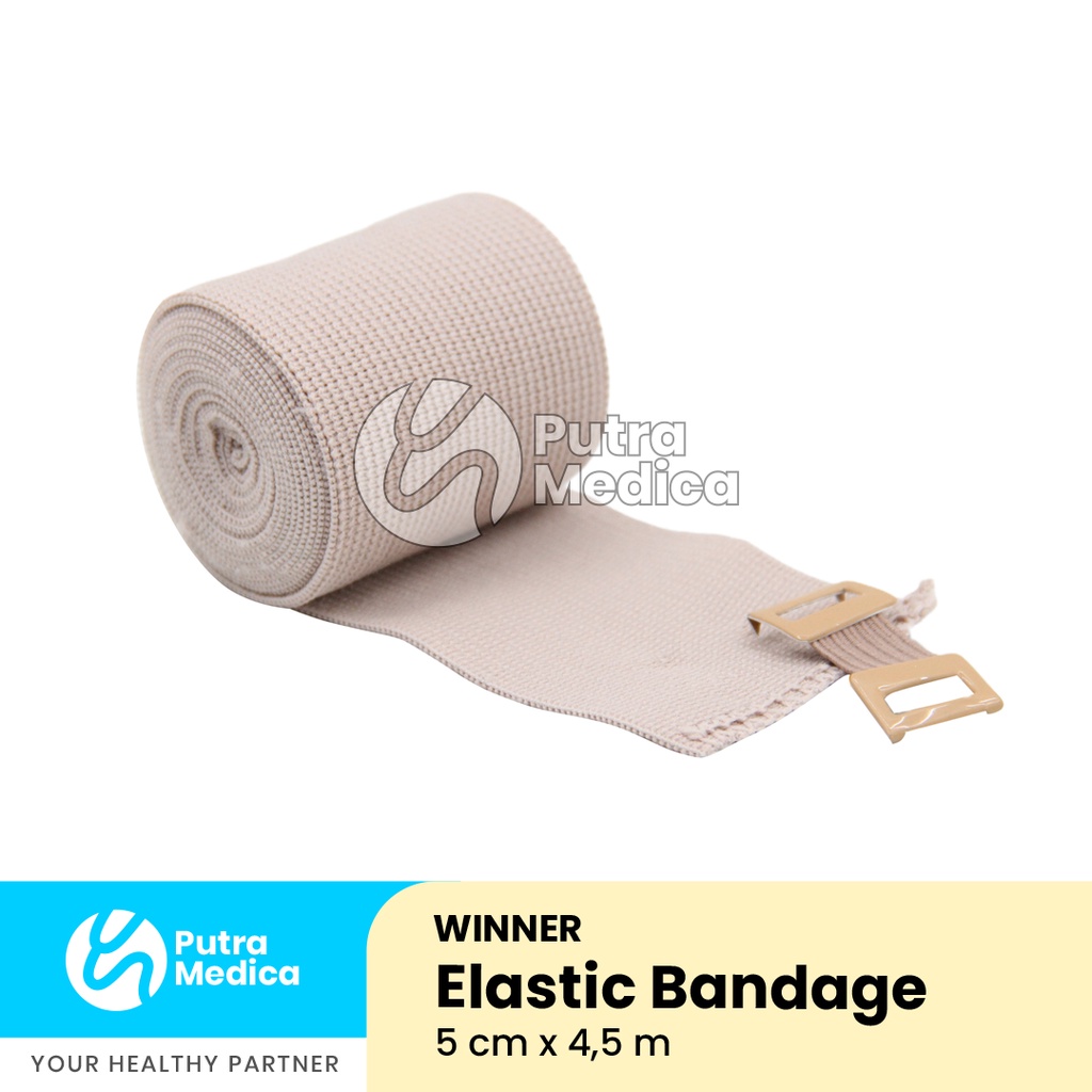 Winner Elastic Bandage 5cm x 4,5m / Perban Coklat Elastis / Verban Pembalut Penutup Luka Rol Gulung