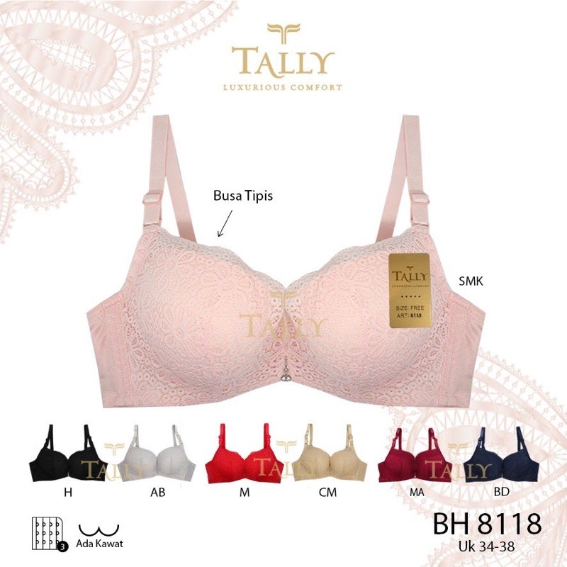 TALLY BRA BH 8118 I CUP B | BUSA TIPIS | ADA KAWAT I SIZE 34 - 38