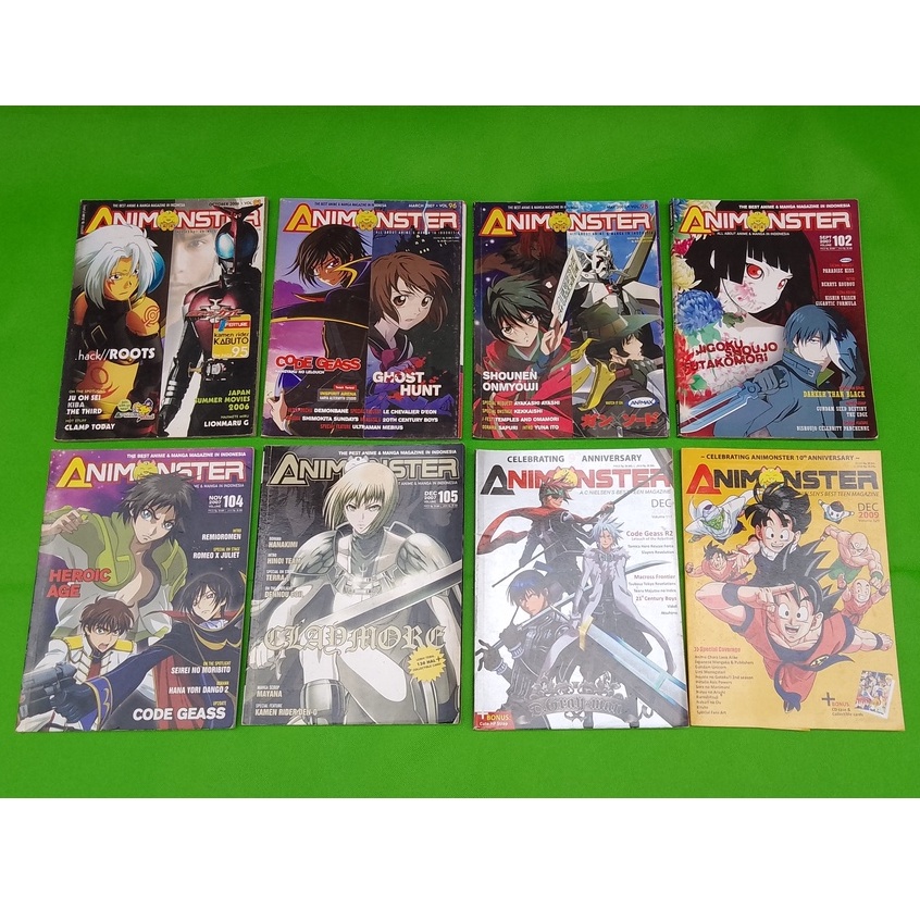 Buku Majalah Animonster ( Paket Isi 8 Buah ) / Buku Tabloid Animonster / Manga Magazine / Buku Bekas