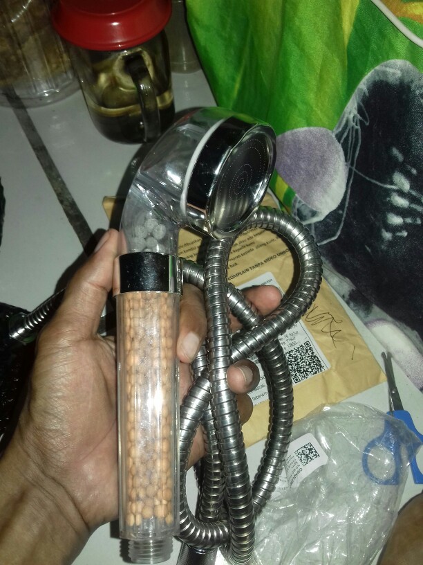 Kepala Shower Filter Aerator 4in1 Mineral Ion Pressure Shower Head Spa Bonus Selang