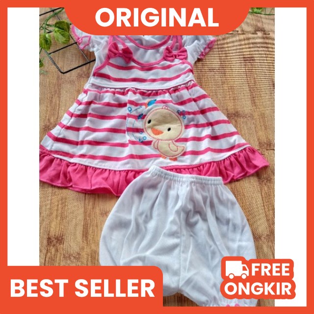 [part 1] Setelan Baju Bayi Perempuan / SETELAN Dress Bayi Usia 3 - 18 Bulan PREMIUM SYIFANA