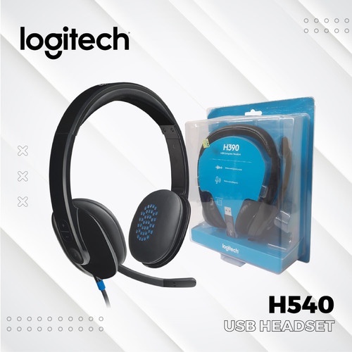 Logitech H540 Headset Stereo USB Mikrofon Noise-Cancelling