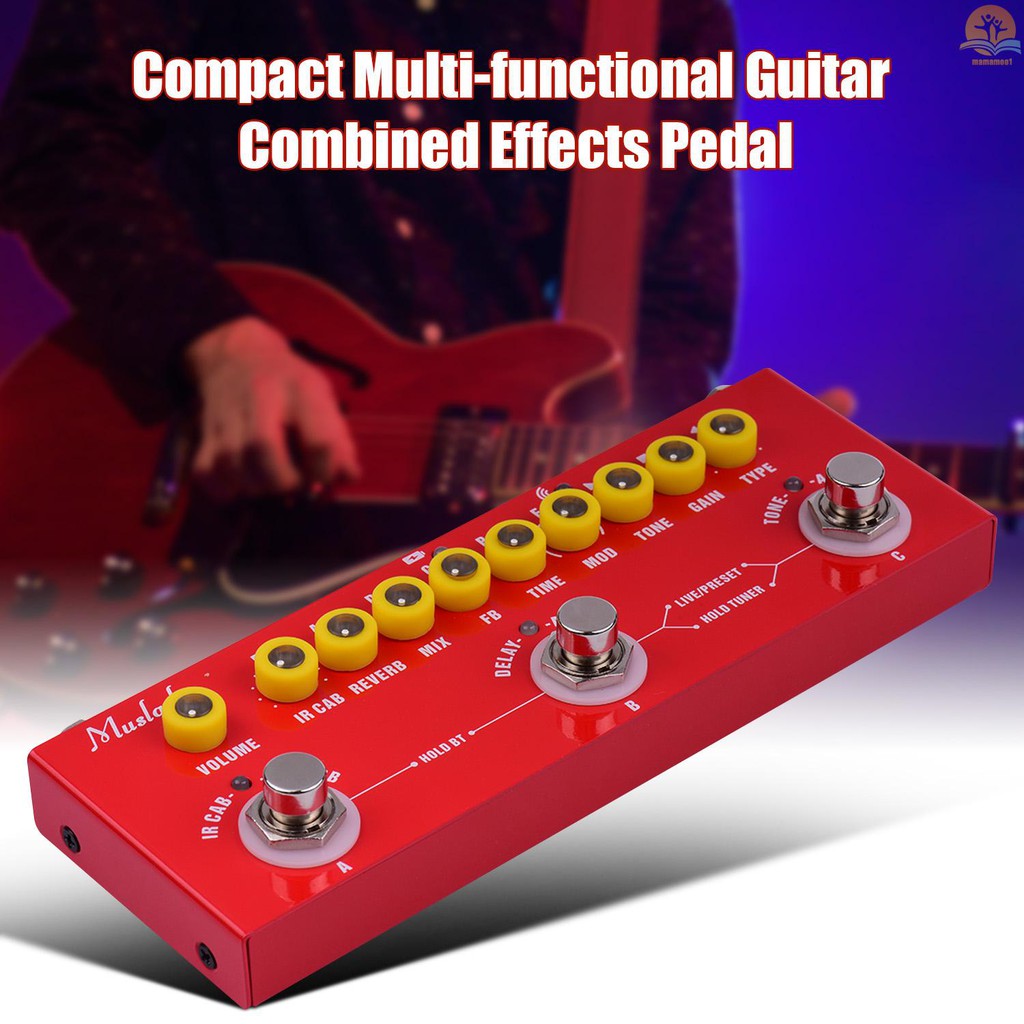 Muslady Pedal Efek Gitar Elektrik Portable Multifungsi Dengan Baterai Built-In