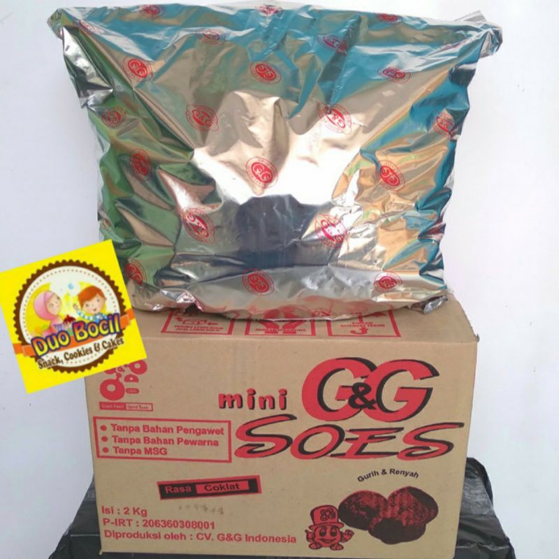 

Soes Cokelat Kering GG 2 Kg/Karton - Duo Bocil Snack