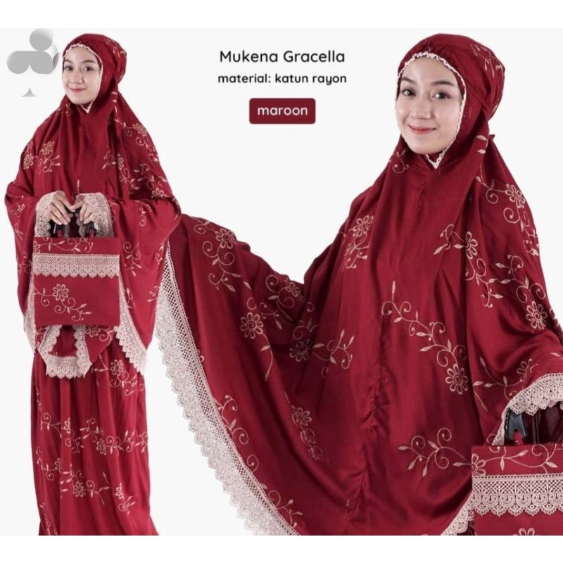 Mukena Rayon Bordir gracella // mukena dewasa // mukena bordir