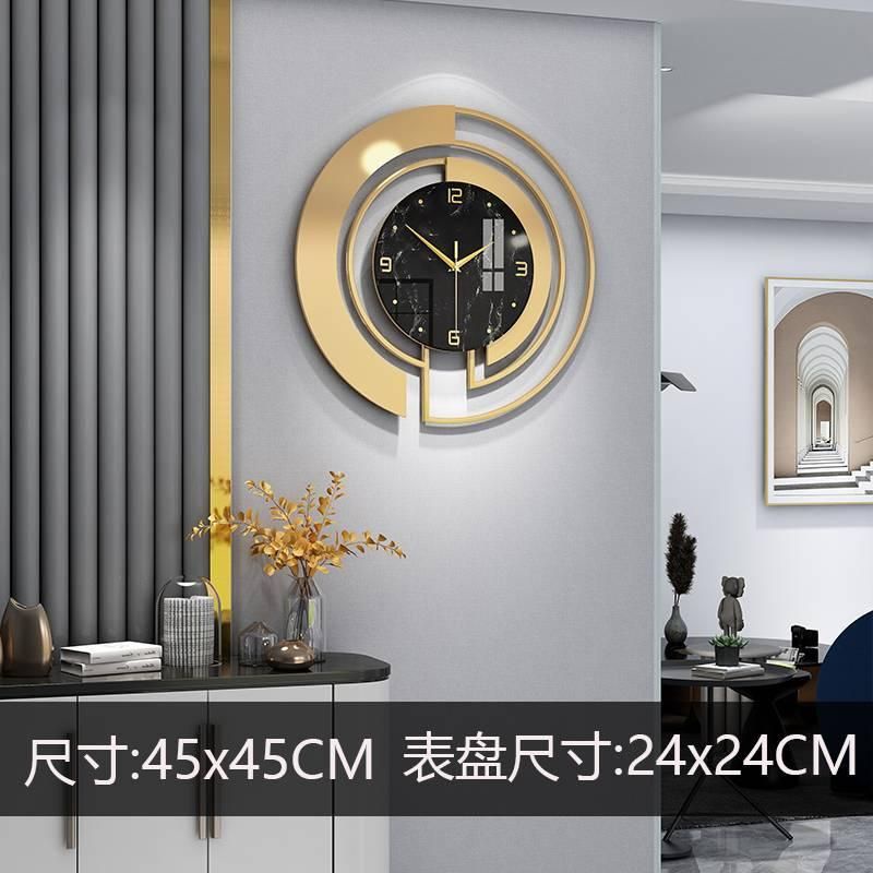 FREE ONGKIR 7.7 BIG SALE LUXURY WALL CLOCK IRON METAL GOLD BLACK UK 45X45CM JAM DINDING KREATIF/JAM 