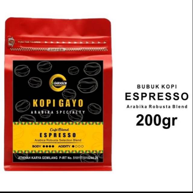 

Kopi Gayo Espresso Blend Bubuk Garasco Coffee