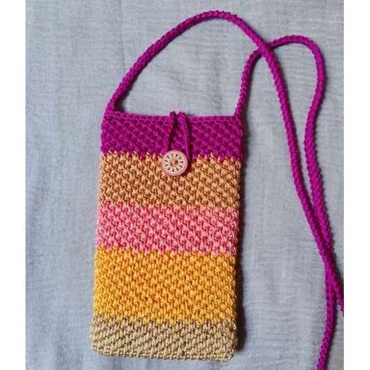 Tas kantong hp rajut handmade