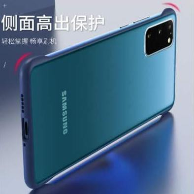 SAMSUNG S20 CASE FRAMELESS TRANSPARANT STAND RING CASING HITAM