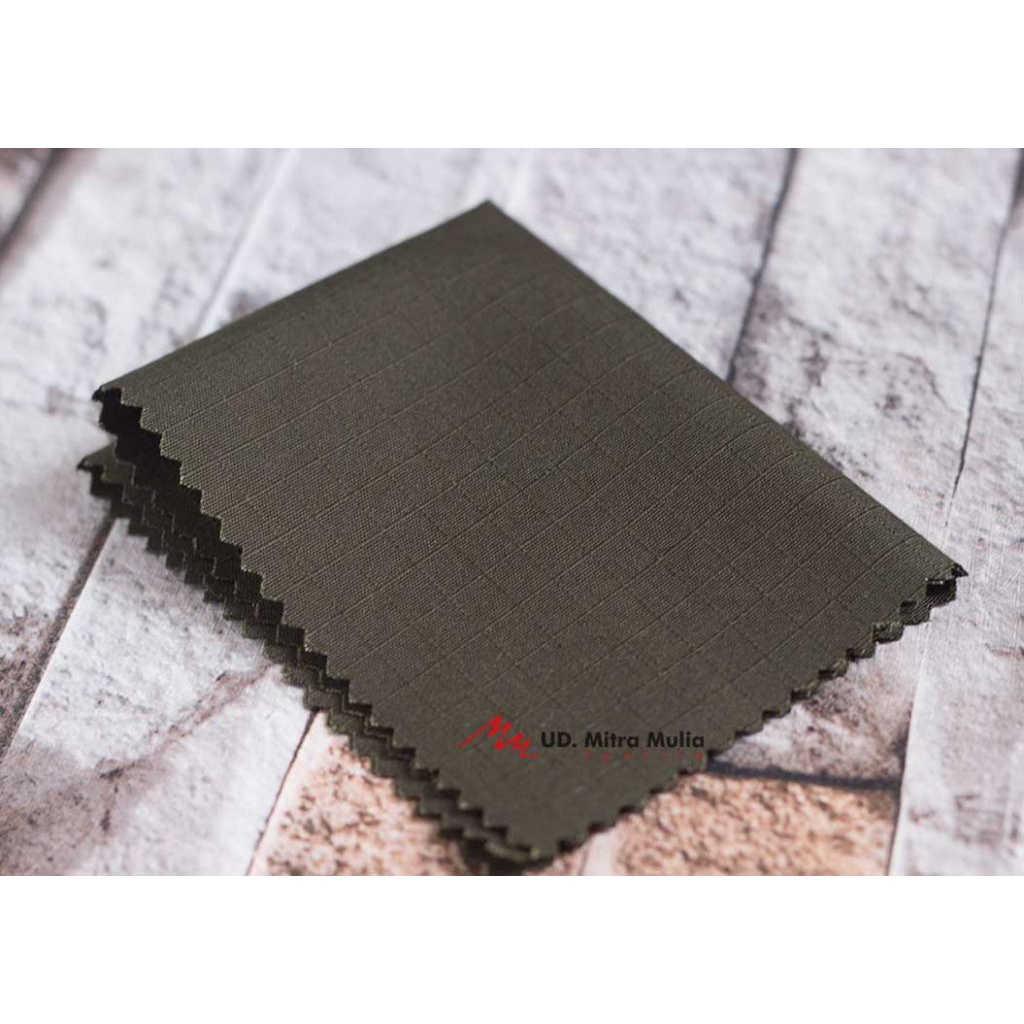 Kain Ribstop Drill Istex, Bahan Seragam, Kode 548 Warna Hijau Army