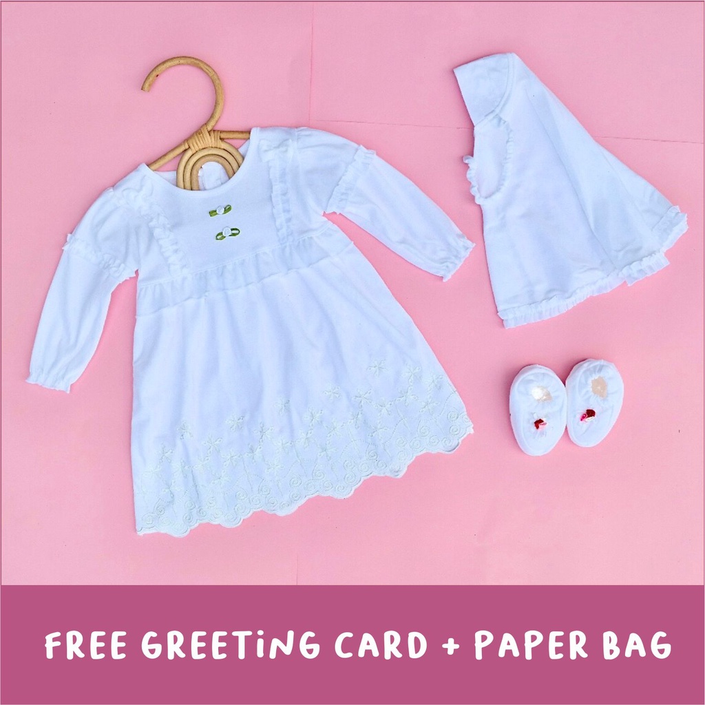 [Hikeen] baju Aqiqah bayi series hampers baby girl gamis bordir newborn premium