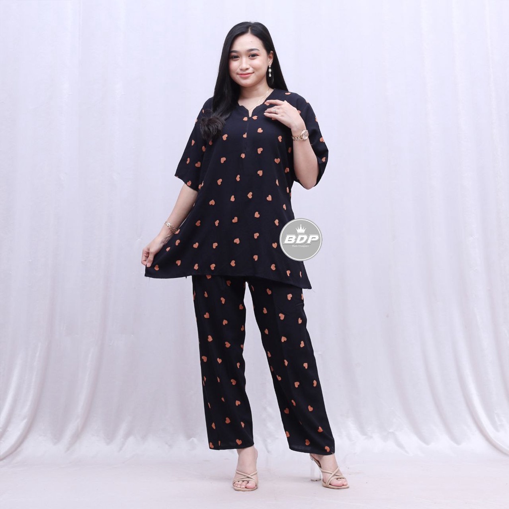 TERBARU | SETELAN BAJU TIDUR PIYAMA ARAB RENDA | ONE SET BUSUI | PIYAMA ARAB RENDA-ST lova hitam