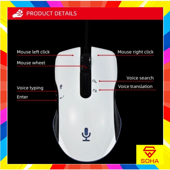 SOHA MOS-006 Gaming Mouse Smart AI Dengan Fitur Intelligent Bisa Translate Ketik Via Suara / Voice