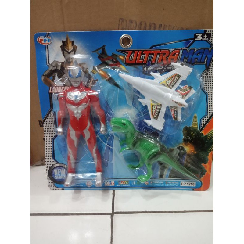 Ultraman Set - Mainan Ultraman Set Dinosaurus Dan Pesawat