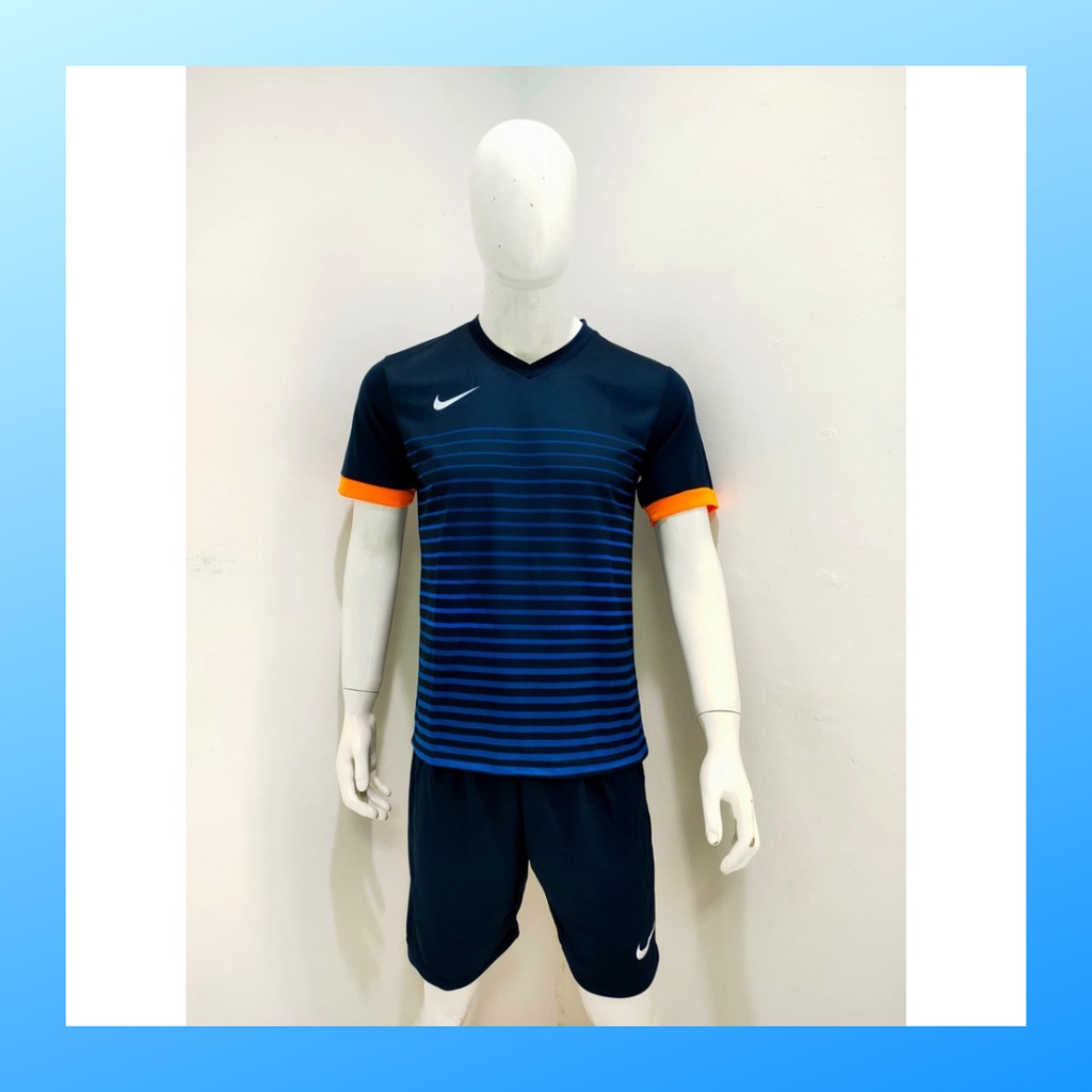 jersey futsal pria kaos sepak bola baju dan celana setelan wanita dewasa t-shirt outfit seragam jarsey kostum olahraga pakaian apparel print sport jersy soccer casual jersi suit NK158 navy