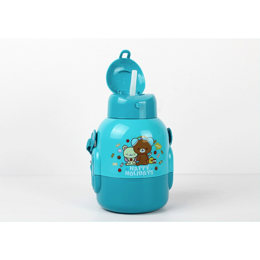 BOTOL MINUM ANAK 650 ml RILLAKUMA BULAT BPA FREE DENGAN TALI