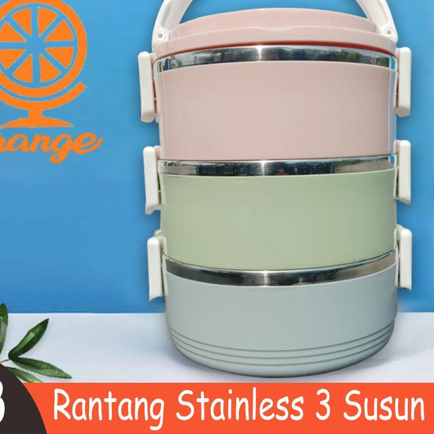 ♫ Rantang Susun 3 Dan 4 Susun Stainles Steel Rantang Tupperware Rantang Bekal ➬