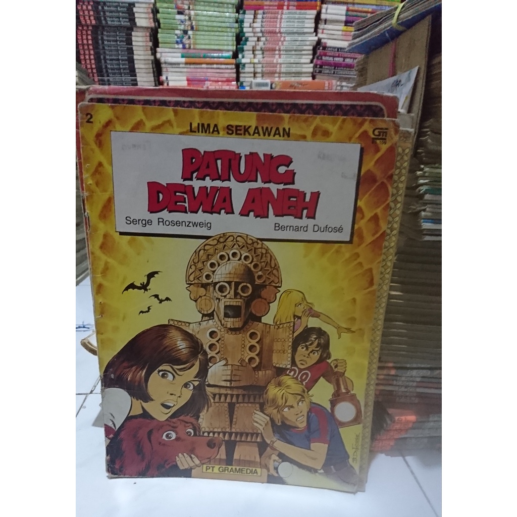 Cergam lima sekawan - patung dewa aneh