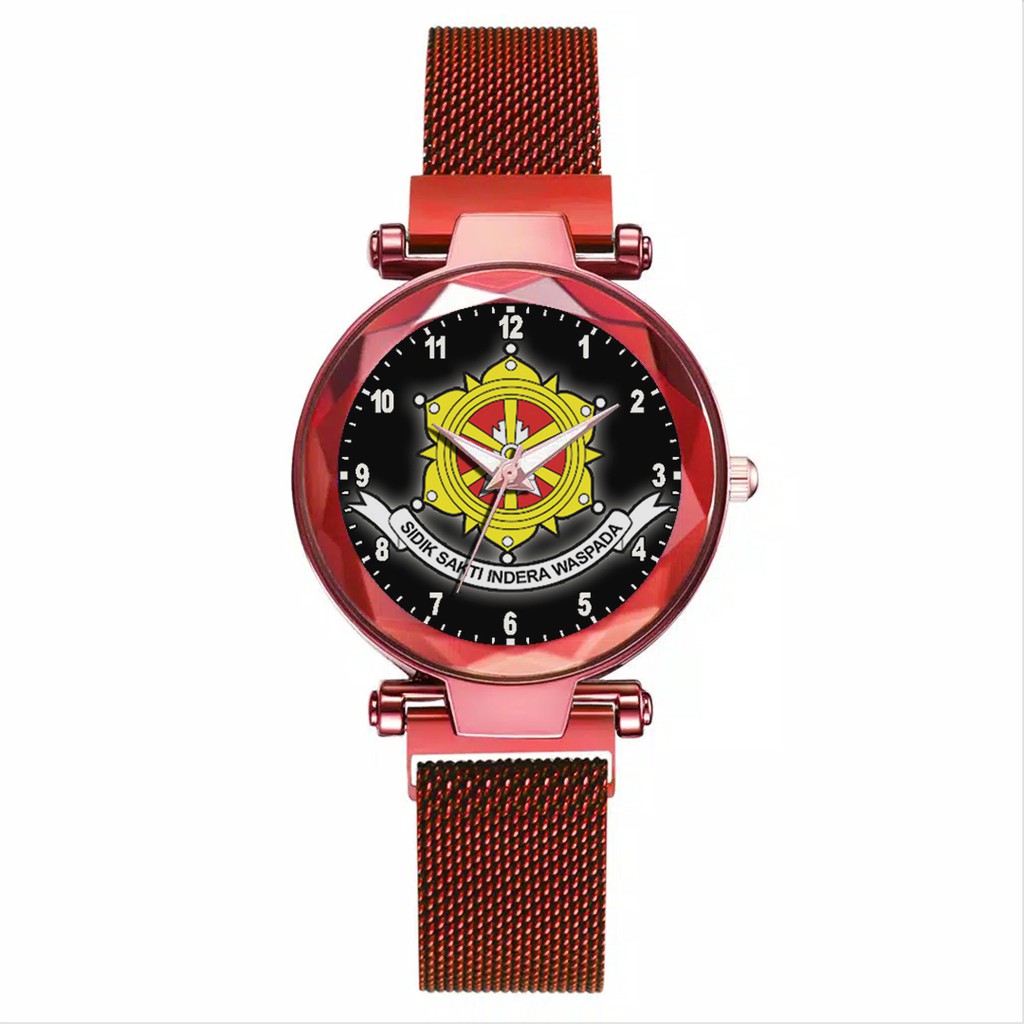 Jam Tangan Wanita Custom - SIDIK SAKTI INDERA WASPADA MOTIF 1 Free Box &amp; Batre Cadangan