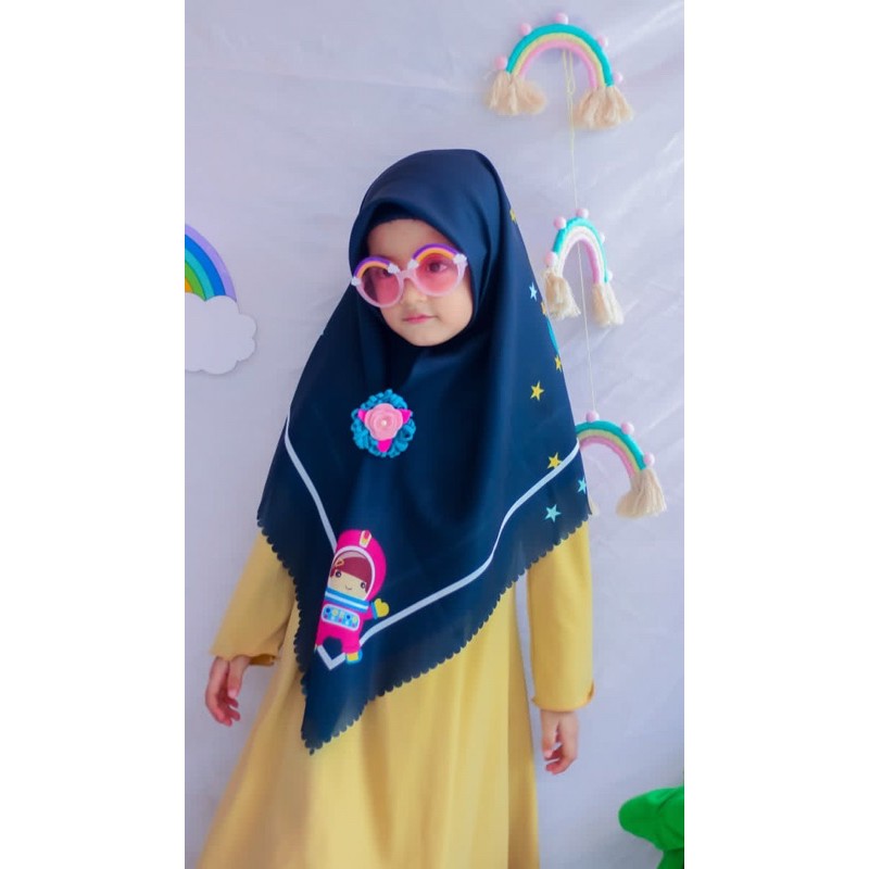 HIJAB VOAL PRINTING ANAK MOTIF ASTRONOT GIRL / JILBAB ANAK LUCU / KERUDUNG ANAK KARAKTER