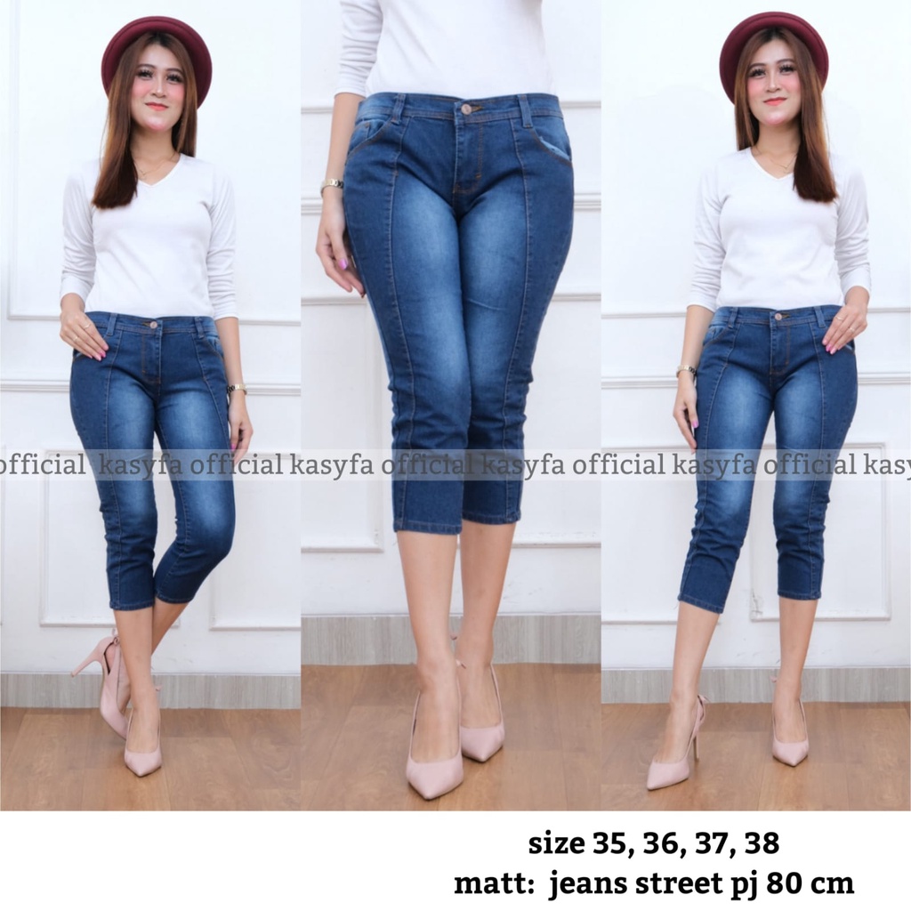 SERENA JUMBO SIZE 35-38 FRONT LINE CELANA JEANS 7/9 WANITA TULANG