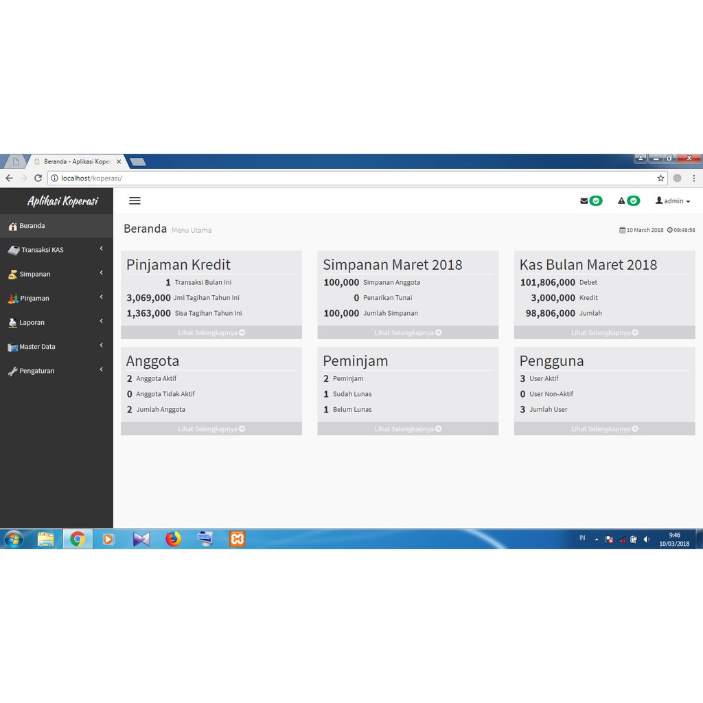 Aplikasi Koperasi Simpan Pinjam -KSP Berbasis web -Suport Printer Thermal