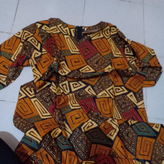 Batik Dolby Dolbi Dobby Doby Tenun Sutra Tulis Katun Atbm Baron Atasan Batik Wanita Sogan Srg308