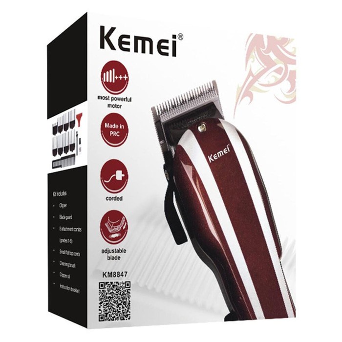 [ NEW ] Kemei KM 8847 Alat Pencukur Rambut Mesin Clipper Pangkas Rambut Elektrik | FMS