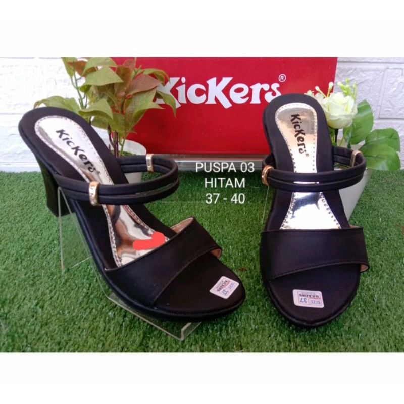 (COD) SANDAL HILS 7CM KICKERS TERBARU SELOP WANITA SLIP ON HIGH HEELS ANDIN