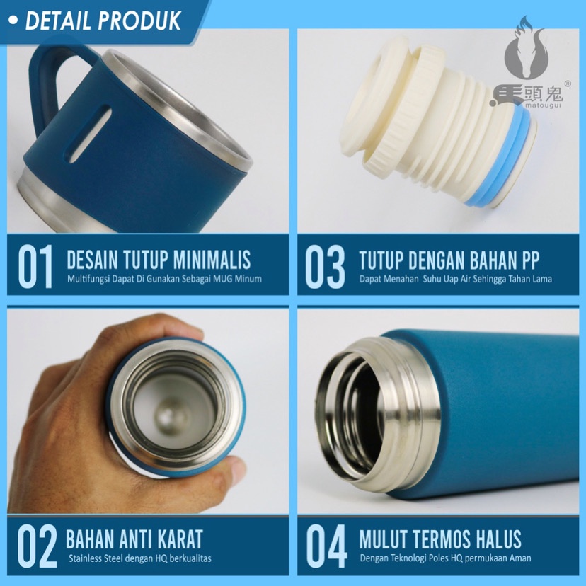 ( BISA COD ) PROMO BOTOL MINUM TERMOS 500ML VACCUM FLASK PANAS DINGIN STAINLEES STEEL /  1 SET TERMOS + CANGKIR / TERMOS BOTOL MINUM SULTAN / TERMOS BUAT KADO HADIAH / TERMOS TAHAN PANAS DAN DINGIN