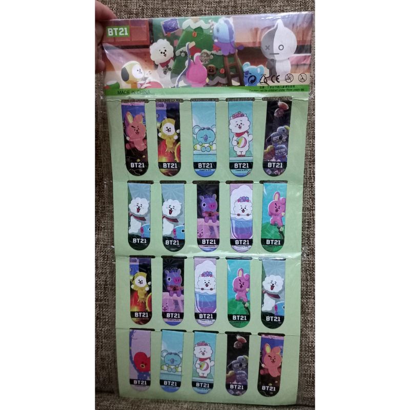 

PEMBATAS BUKU MAGNET HOLOGRAM BTS BT21 SERI 1 ( ISI 20 PCS )