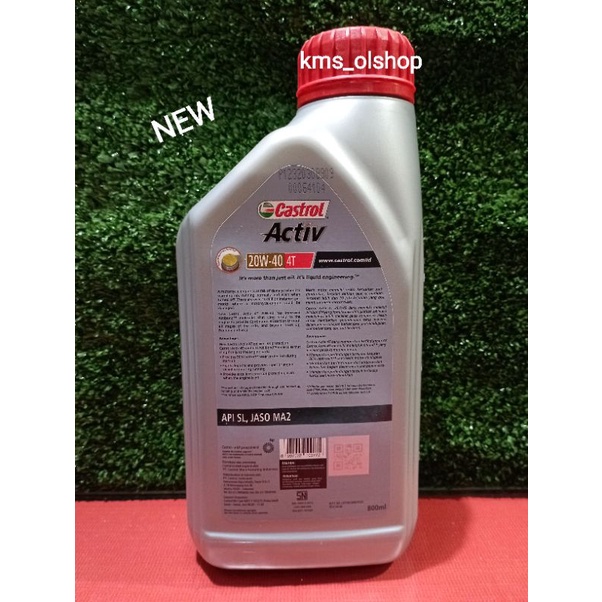 Oli Castrol Activ 4T SAE 20W-40 800ml Oli Mesin Motor Castrol Activ 0.8 Liter (Asli)