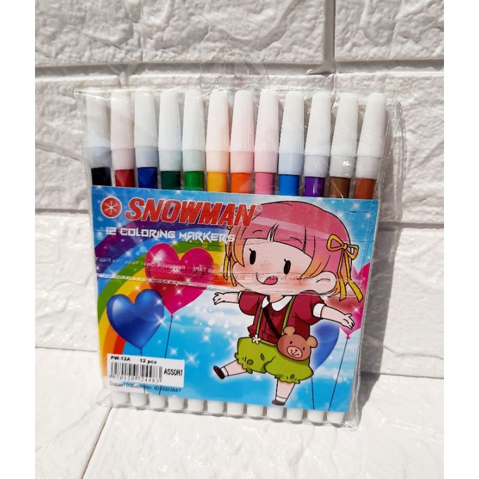 

Spidol warna warni snowman isi 12