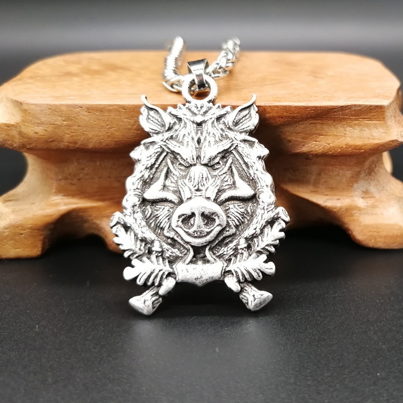 Kalung Liontin Celtic Boar Bahan Stainless Steel Untuk Pria