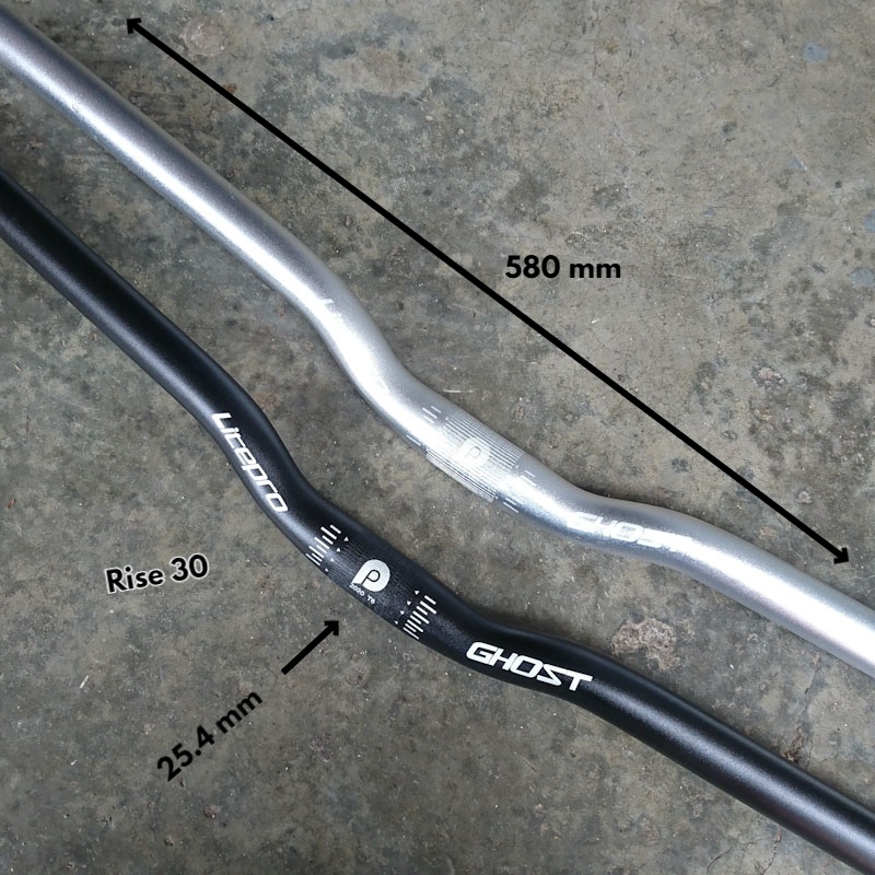 Stang Handlebar Stir Litepro Ghost Low Rise Standar 25.4 mm 580 mm